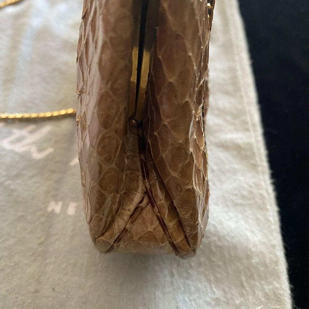 Beautiful Judith Leiber Python Leather Clutch. - image 7